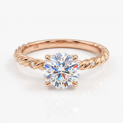 1.0CT Round Cut Twist Lab-Grown Diamond Ring