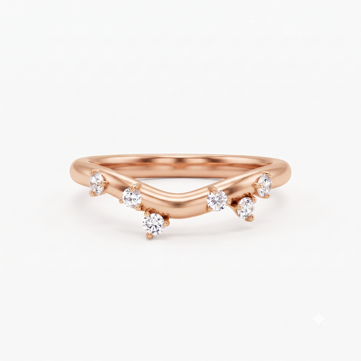 curved lab grown diamond wedding band