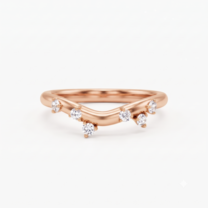 curved lab grown diamond wedding band