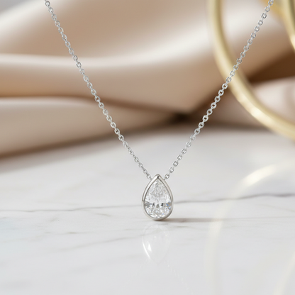 0.500ct Pear Lab-Grown Solitaire Necklace