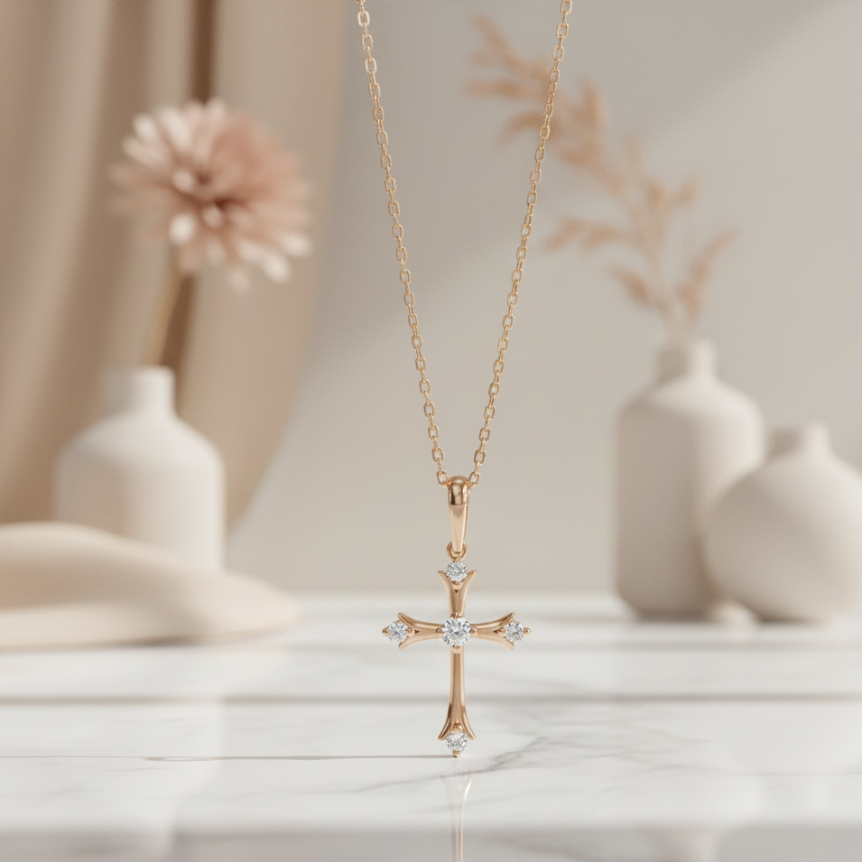 moissanite cross necklace​

