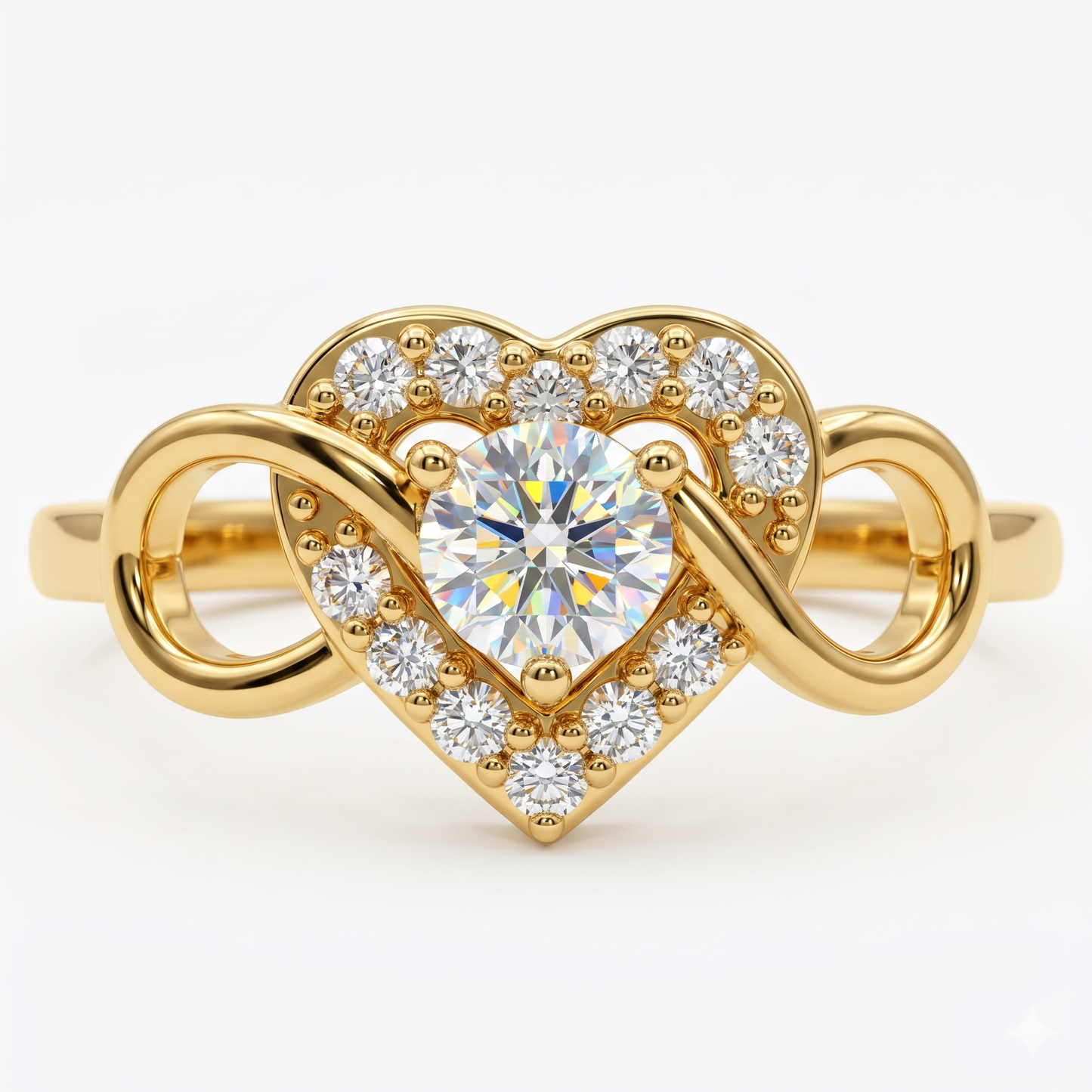 Heart Shape Diamond Ring / Promise Ring / 14k Gold Stackable Ring
