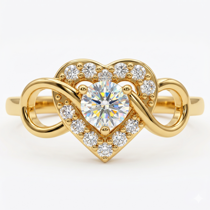 Heart Shape Diamond Ring / Promise Ring / 14k Gold Stackable Ring