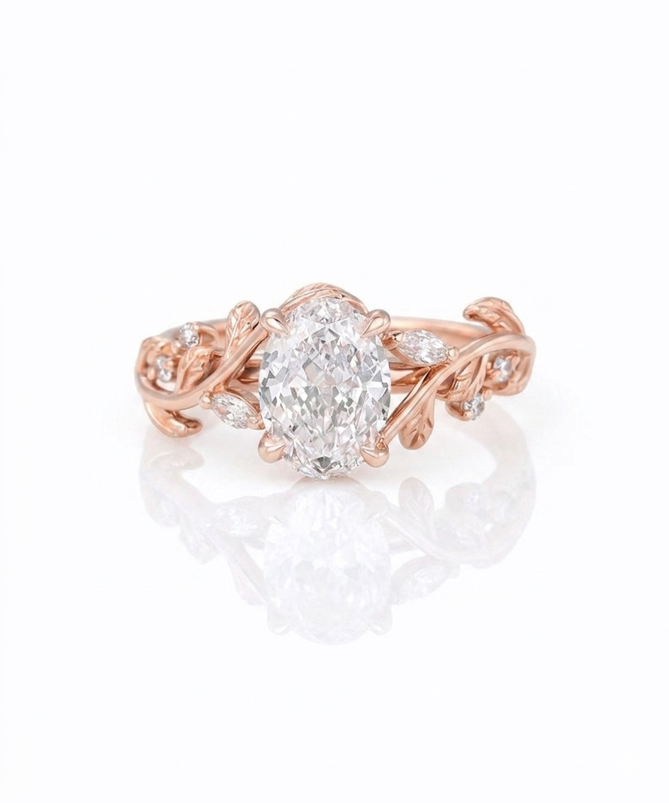 1.360 ct Vintage Oval Diamond Engagement Ring