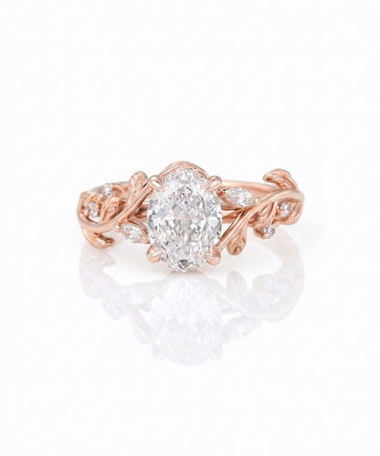 1.360 ct Vintage Oval Diamond Engagement Ring