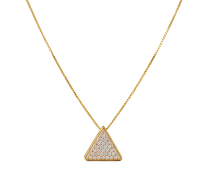 0.300 Ct Triangle Lab-Grown Diamond Necklace – 14K Gold Pendant