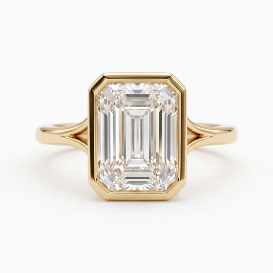 emerald cut real diamond ring​

