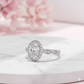 1.60CT Oval Halo Lab Grown Diamond Engagement Ring