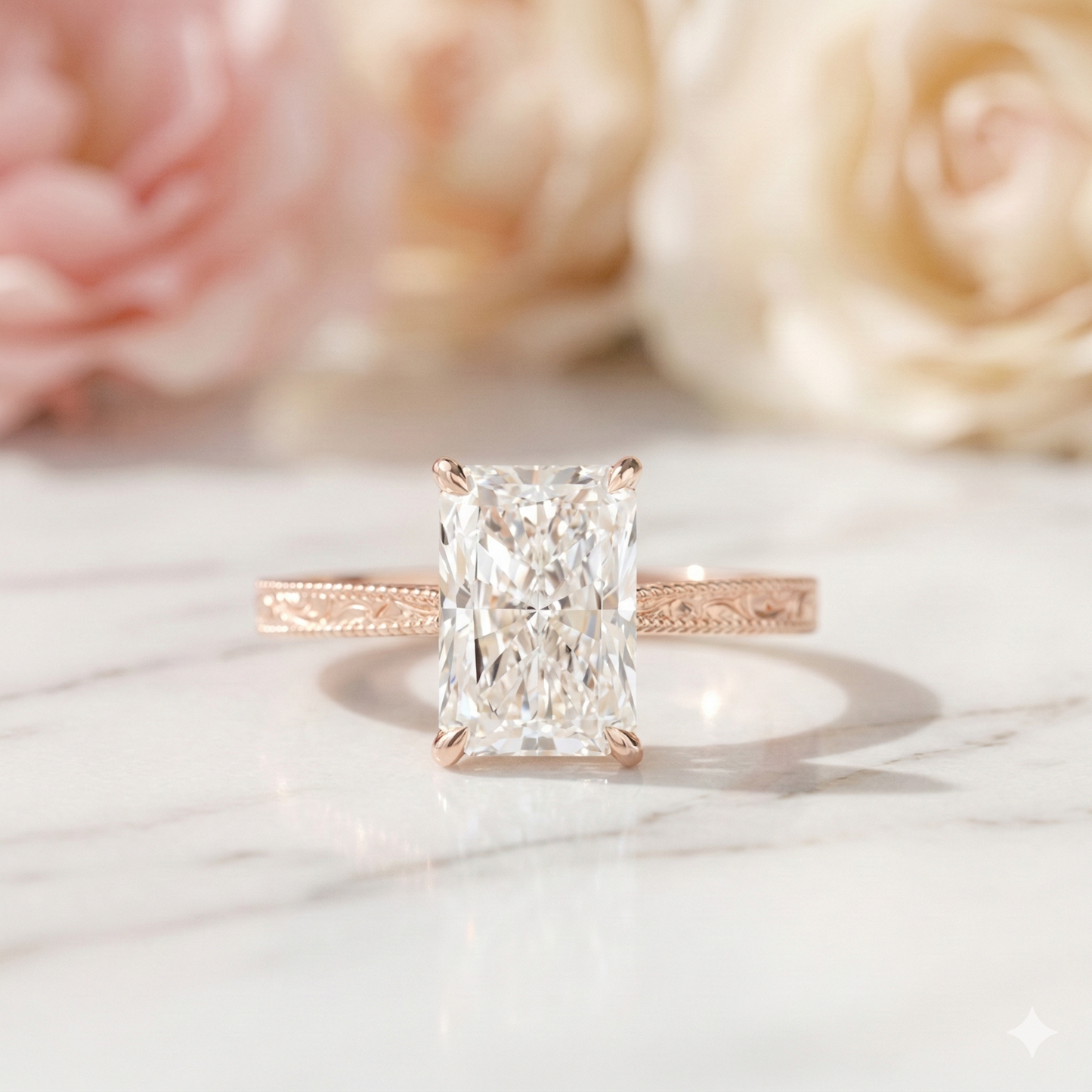 2 Ct Radiant Cut Lab Grown Diamond Ring