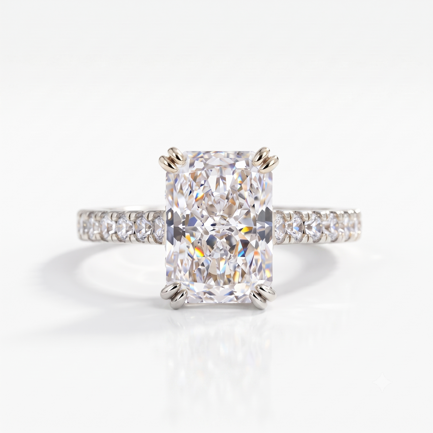 2.0 CT Radiant 14K Yellow Gold Engagement Ring