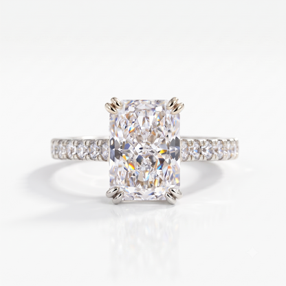 2.0 CT Radiant 14K Yellow Gold Engagement Ring