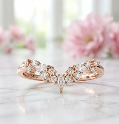 0.23 Ct Curved Lab-Grown Diamond Wedding Band