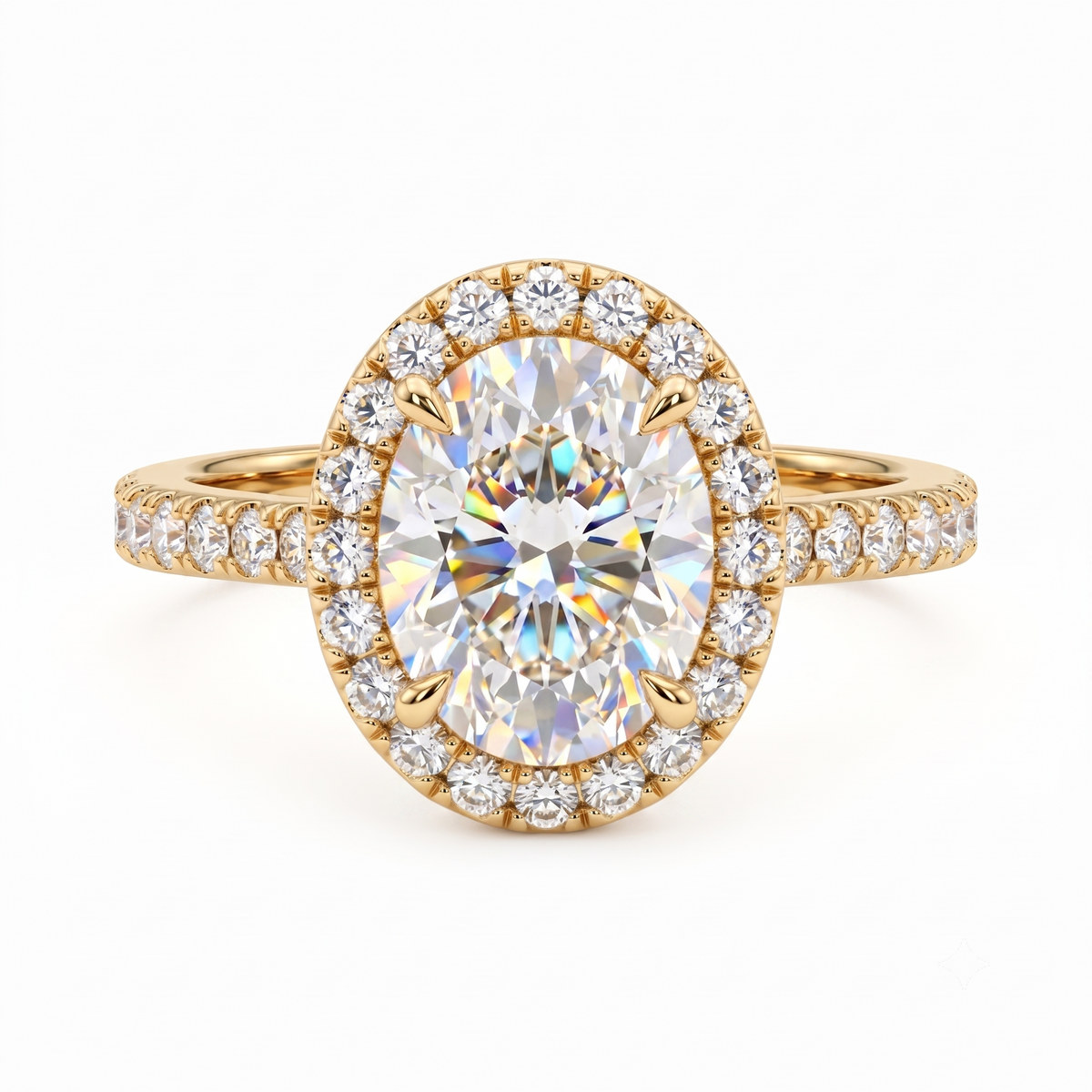 2.00ct Oval cut Halo Lab-Grown engagement ring