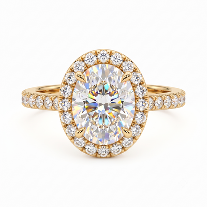 2.00ct Oval cut Halo Lab-Grown engagement ring
