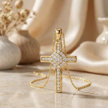 0.700ct lab grown Cross Necklace