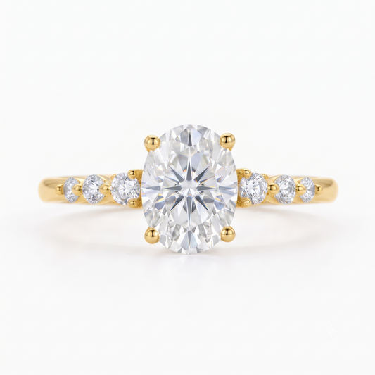 1.660CT Oval Lab Grown Diamond Engagement Ring