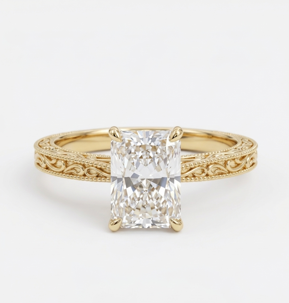 radiant lab grown diamond ring​

