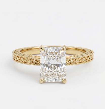radiant lab grown diamond ring​

