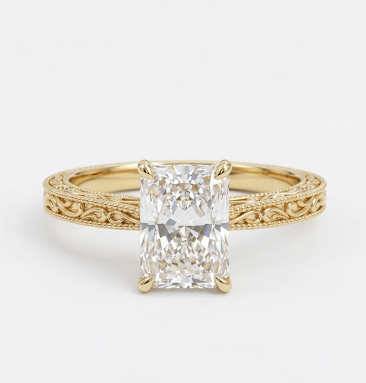 radiant lab grown diamond ring​

