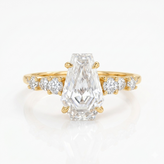 2ct Lab-Grown Coffin Diamond Ring for Unique Brides