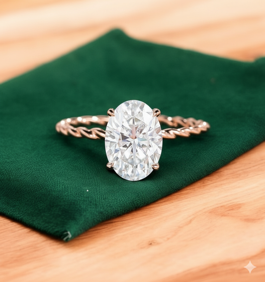 2.590 ct Oval cut Lab Grown Diamond Engagement Ring