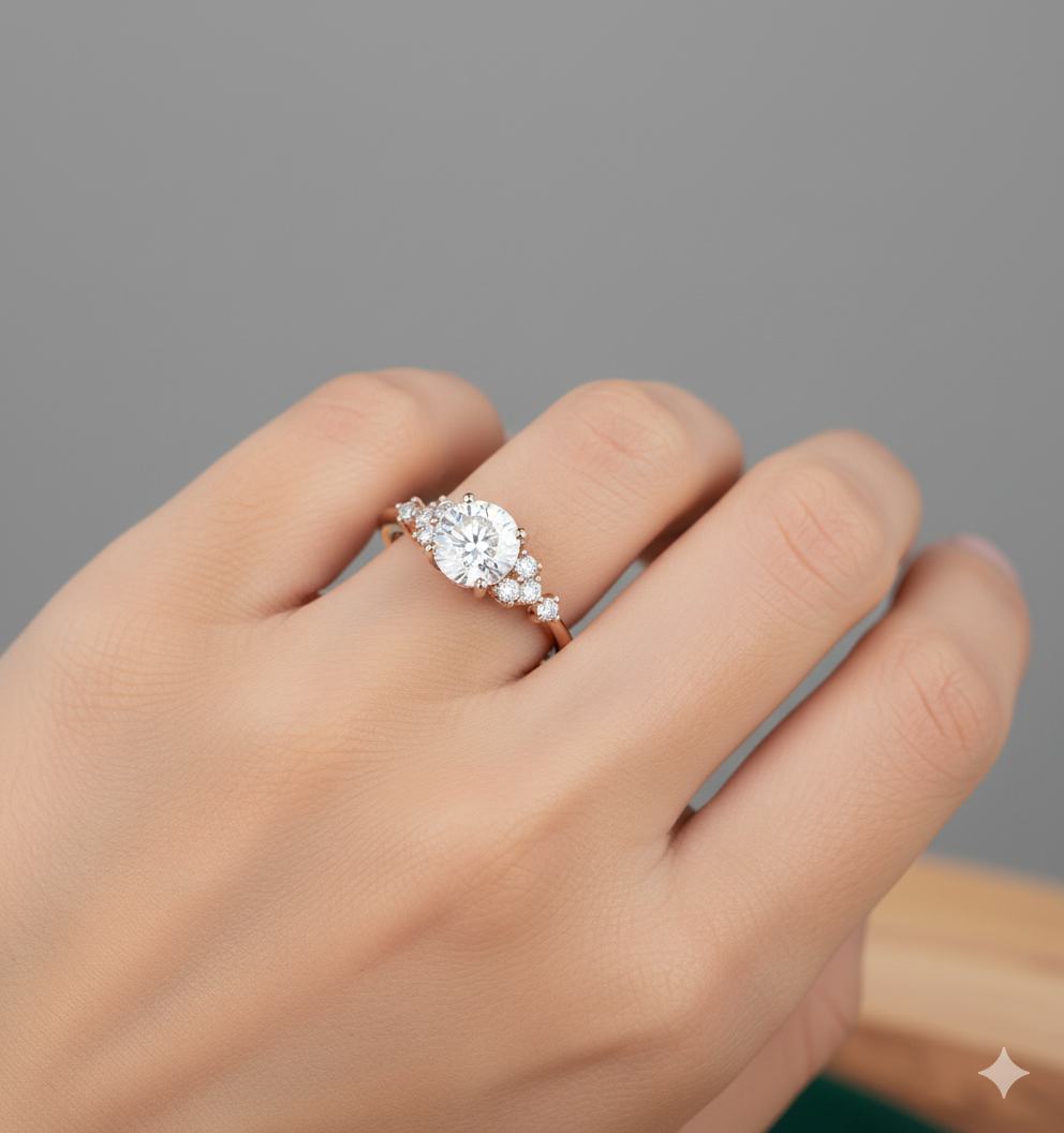 1.180 ct Round Cut Lab Grown Diamond Engagement Ring