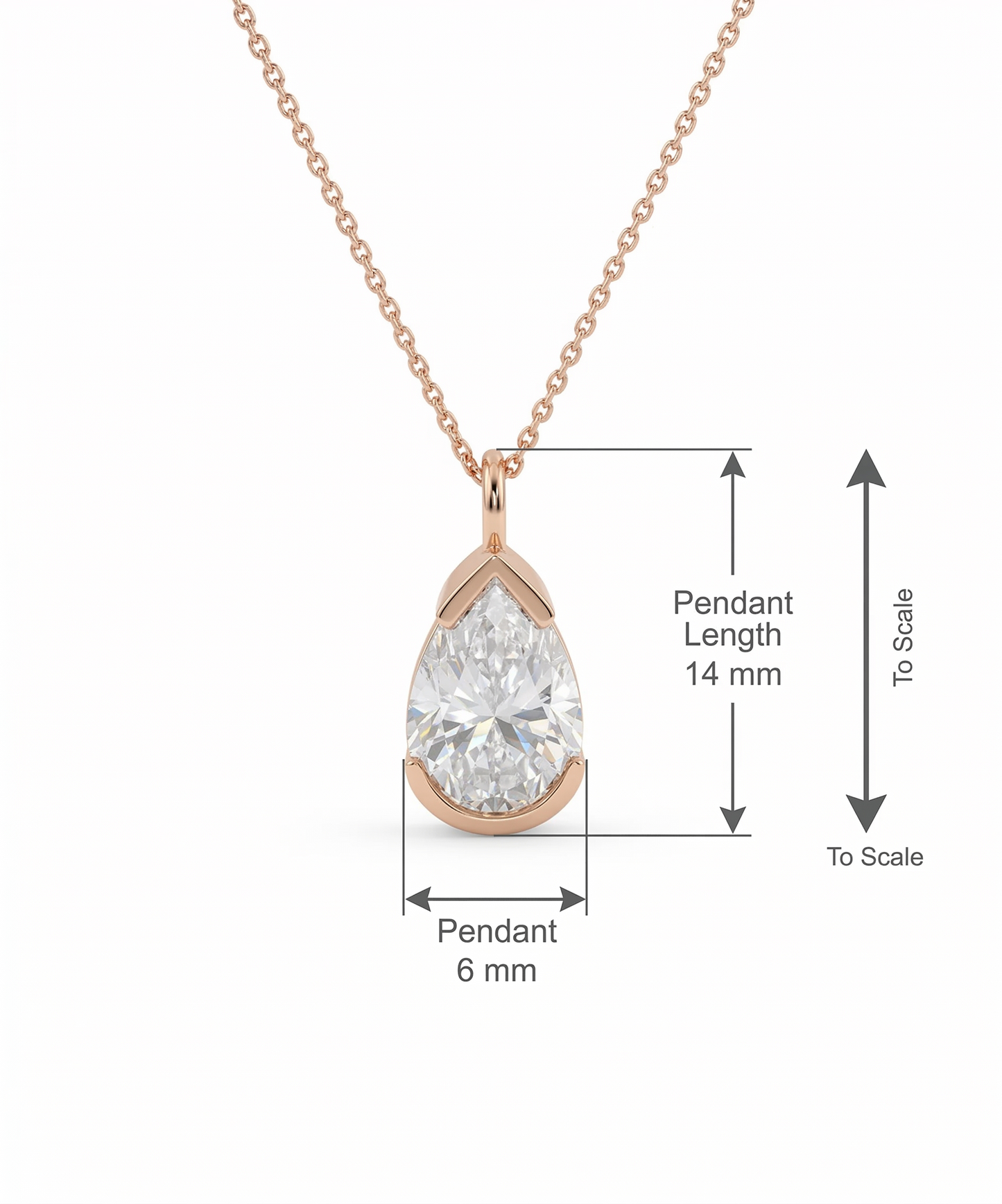 3.00 ct Pear Cut Lab Grown Diamond Pendant Necklace