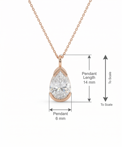 3.00 ct Pear Cut Lab Grown Diamond Pendant Necklace