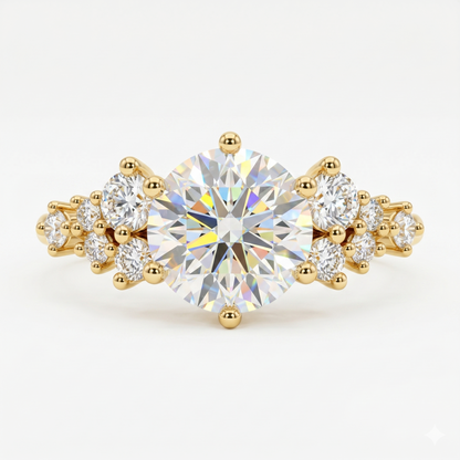 1.00ct Round Cluster engagement ring