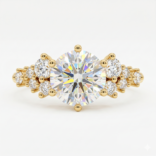 1.00ct Round Cluster engagement ring