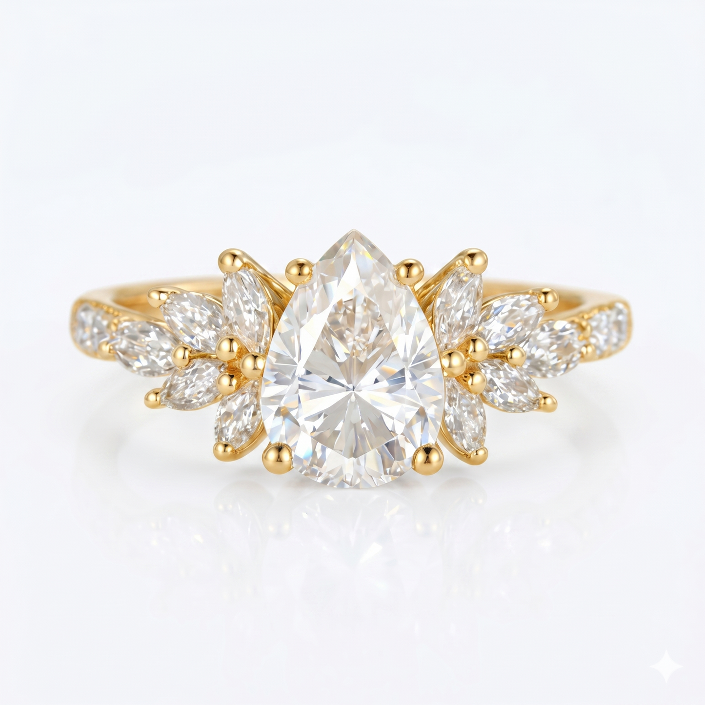 1.25 ct Pear Lab Diamond Engagement Ring | Vintage Floral