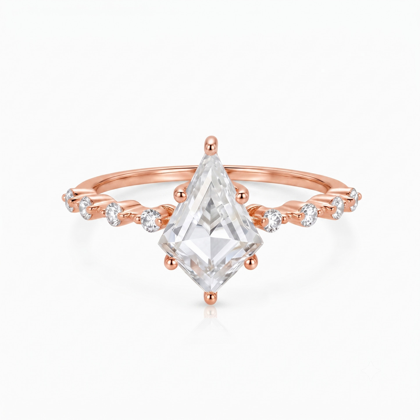 1.120ct Kite Lab Diamond Vintage Ring – Rose Gold