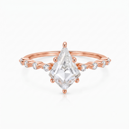 1.120ct Kite Lab Diamond Vintage Ring – Rose Gold