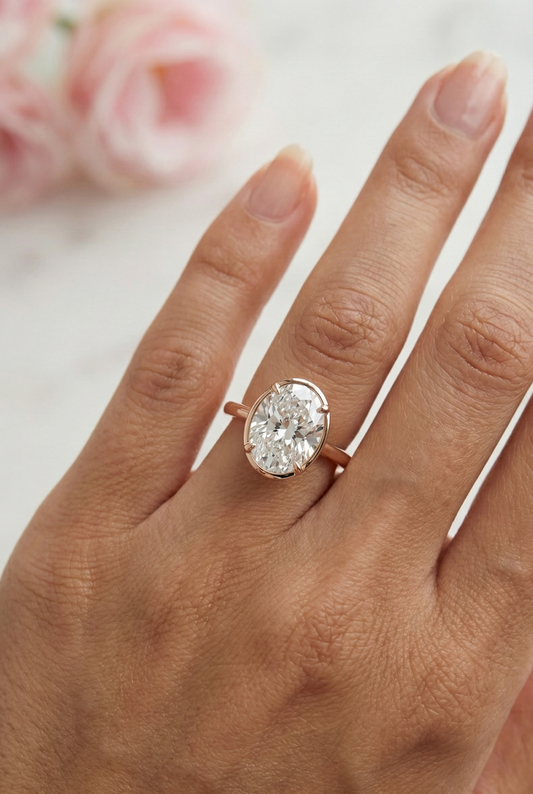 1.50CT Oval Cut Moissanite Engagement Ring