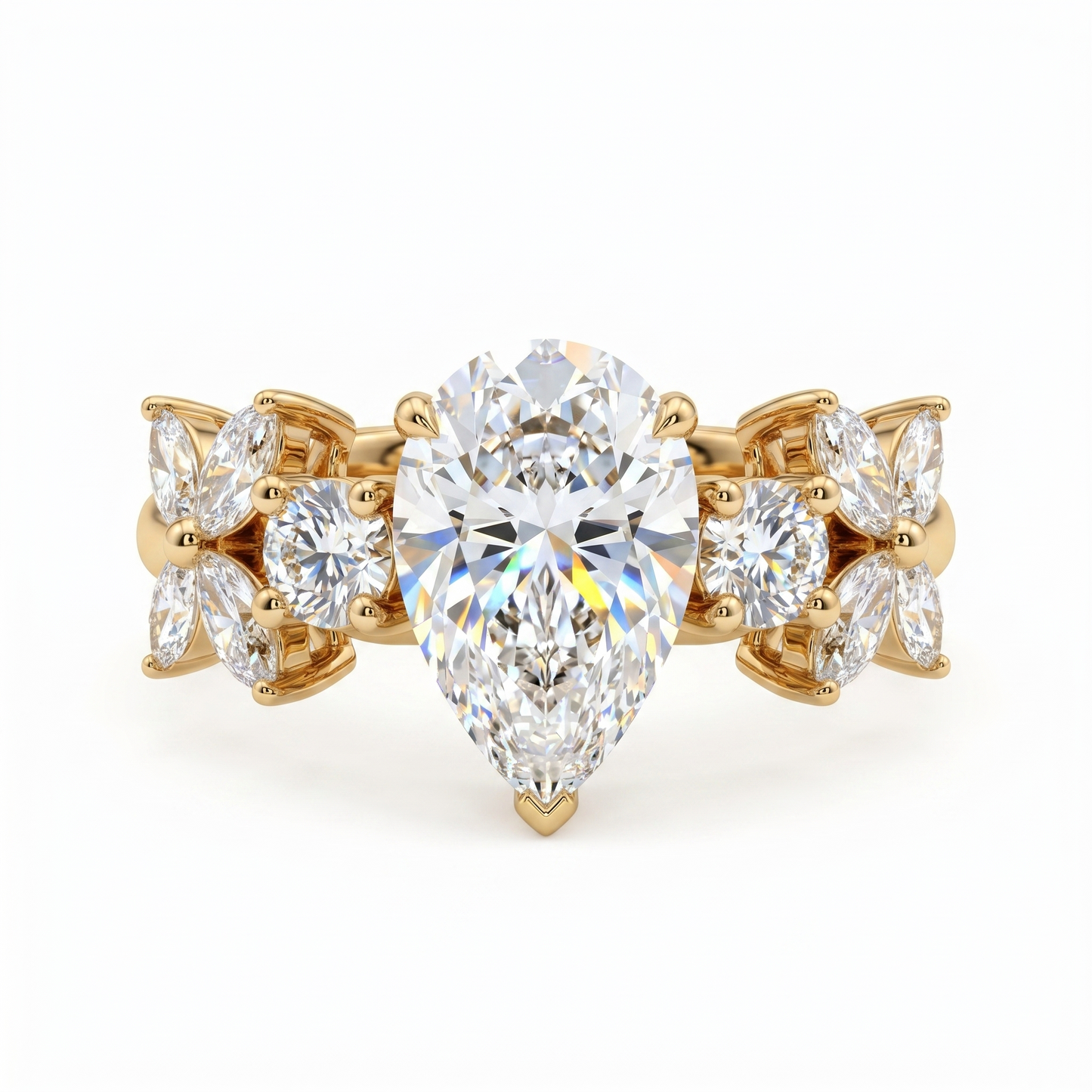 2.0ct Pear Cut Prong Lab-Grown Engagement Ring