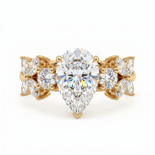 2.0ct Pear Cut Prong Lab-Grown Engagement Ring