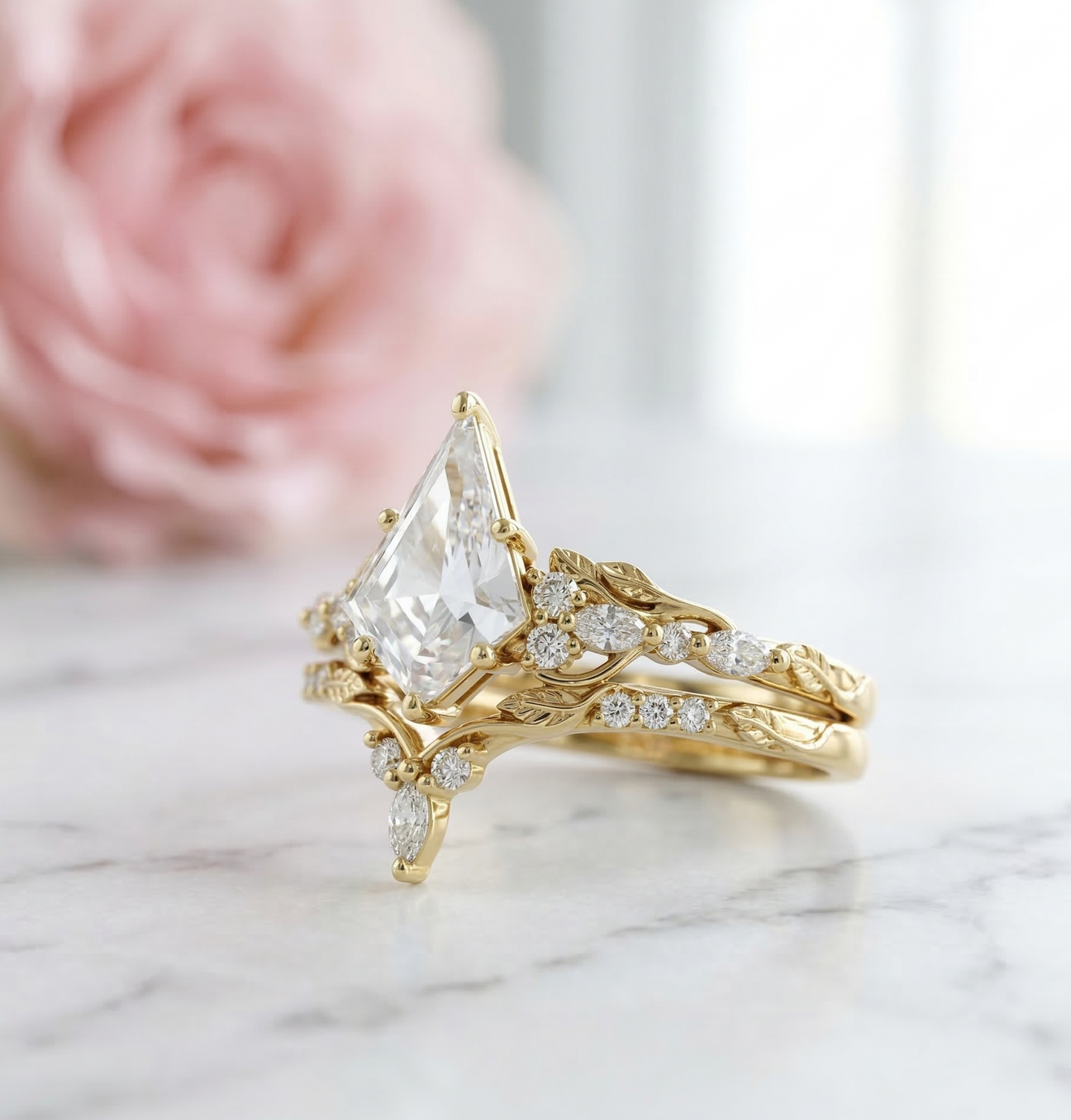 kite shaped diamond engagement ring​

