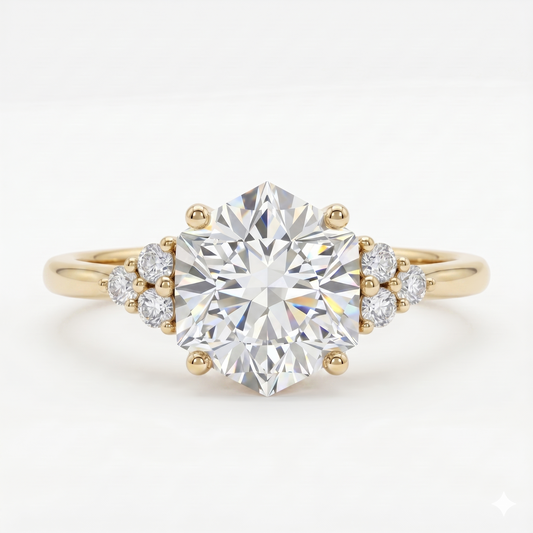 1.56ct Hexagon Cut Lab-Grown Engagement Ring