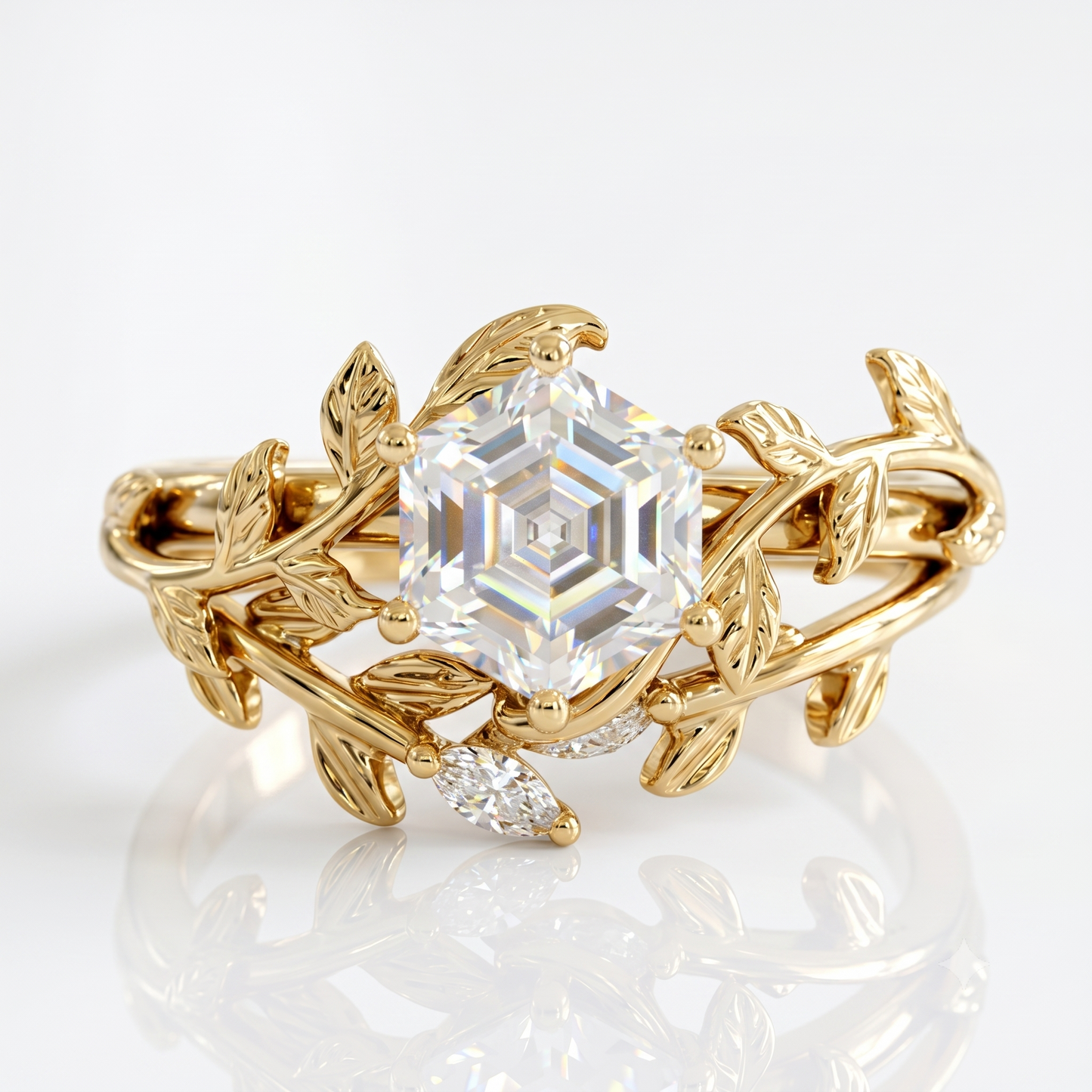 Hexagon Lab Grown Diamond Ring Set