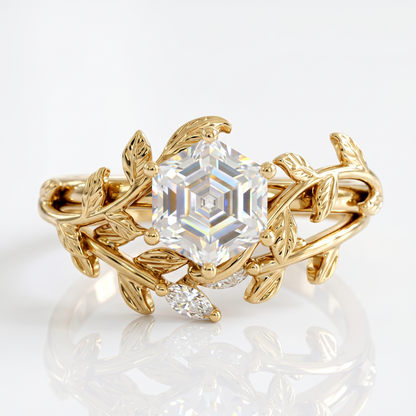 Hexagon Lab Grown Diamond Ring Set