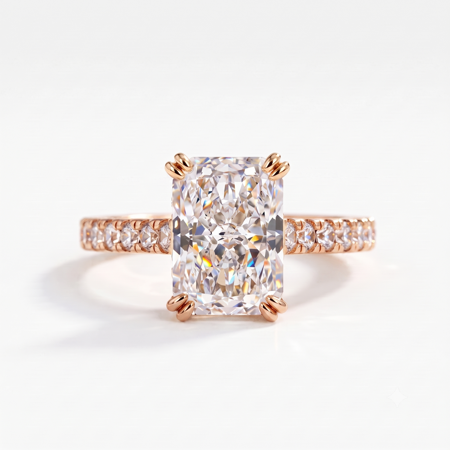 2.0 CT Radiant 14K Yellow Gold Engagement Ring