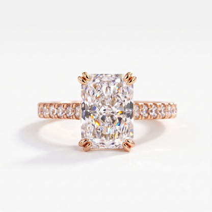 2.0 CT Radiant 14K Yellow Gold Engagement Ring