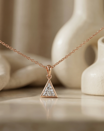 1 Carat Trilliant Cut Lab Grown Diamond Pendant Necklace