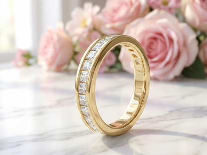0.250ct Princess Cut Lab-Grown Half Eternity Band