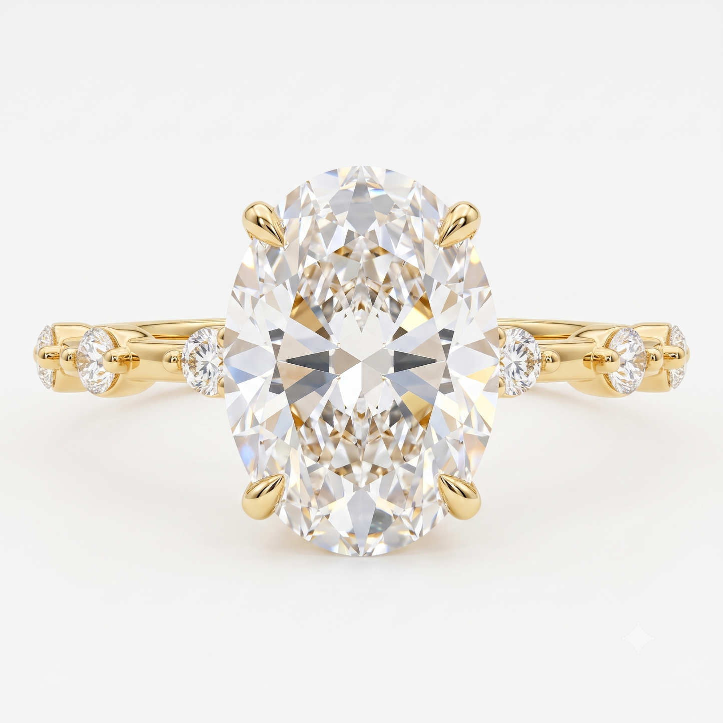 1.00ct Oval Cut Lab Grown Diamond Pavé Engagement Ring