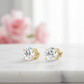 1/2ct Lab Grown Diamond Stud Earrings • 14K Yellow Gold Dainty Solitaire Earrings