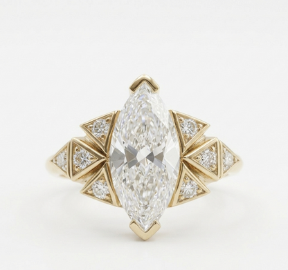 3.930ct Marquise Cut Lab-Grown Diamond Engagement Ring