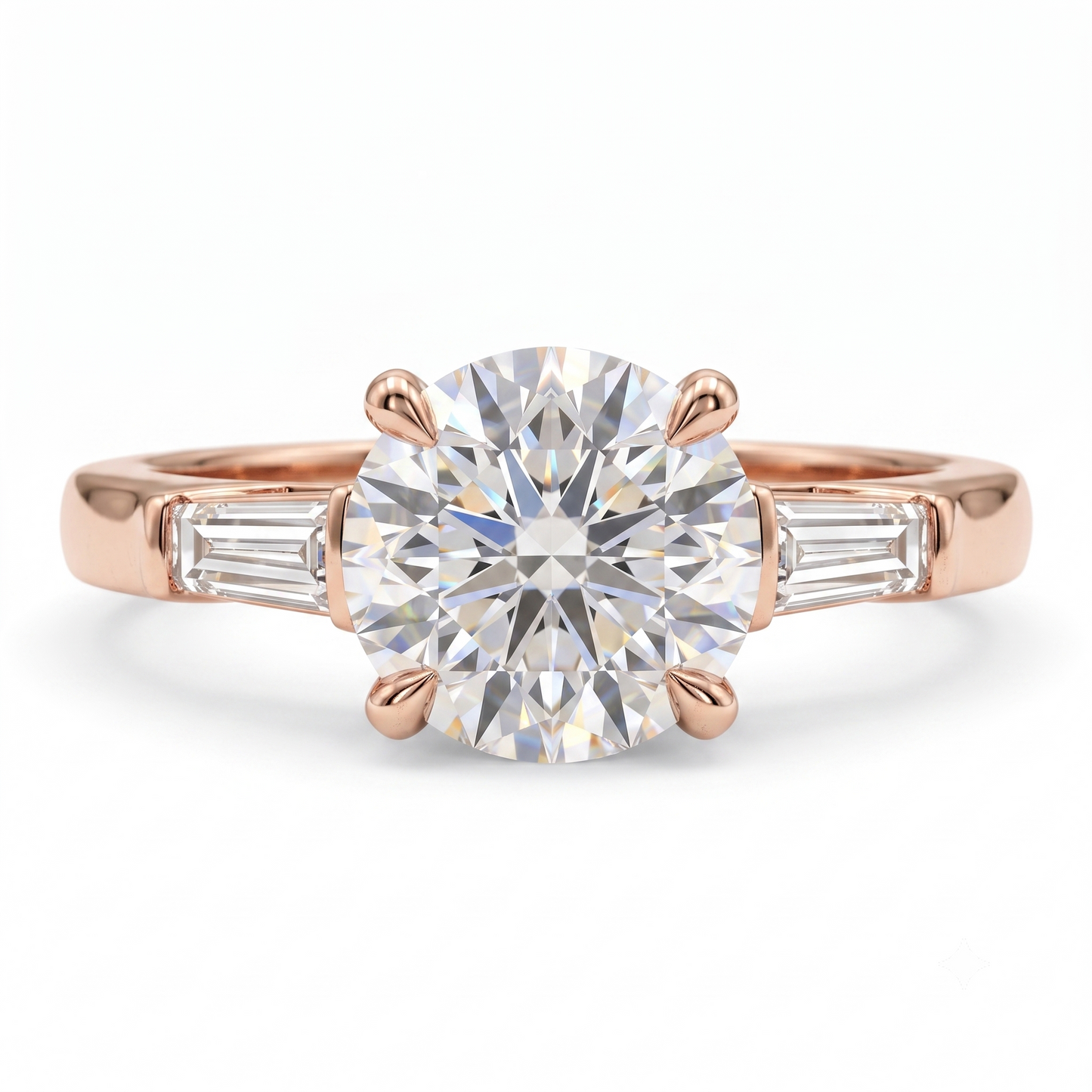 2.60 CT Round Cut Lab Grown Diamond Three Stone Engagement Ring