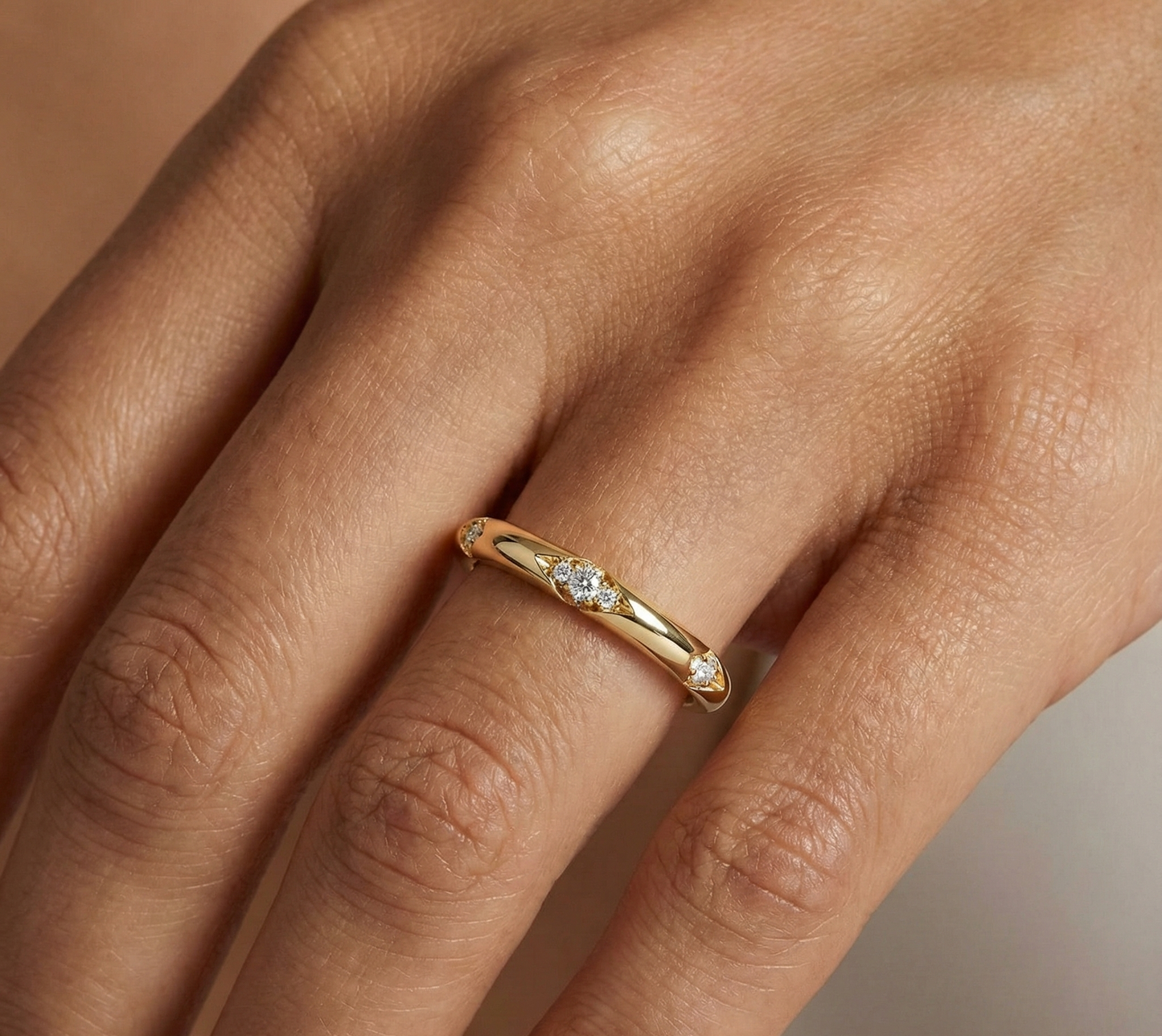 14K Rose Gold Lab-Grown Diamond Wedding Band Ring
