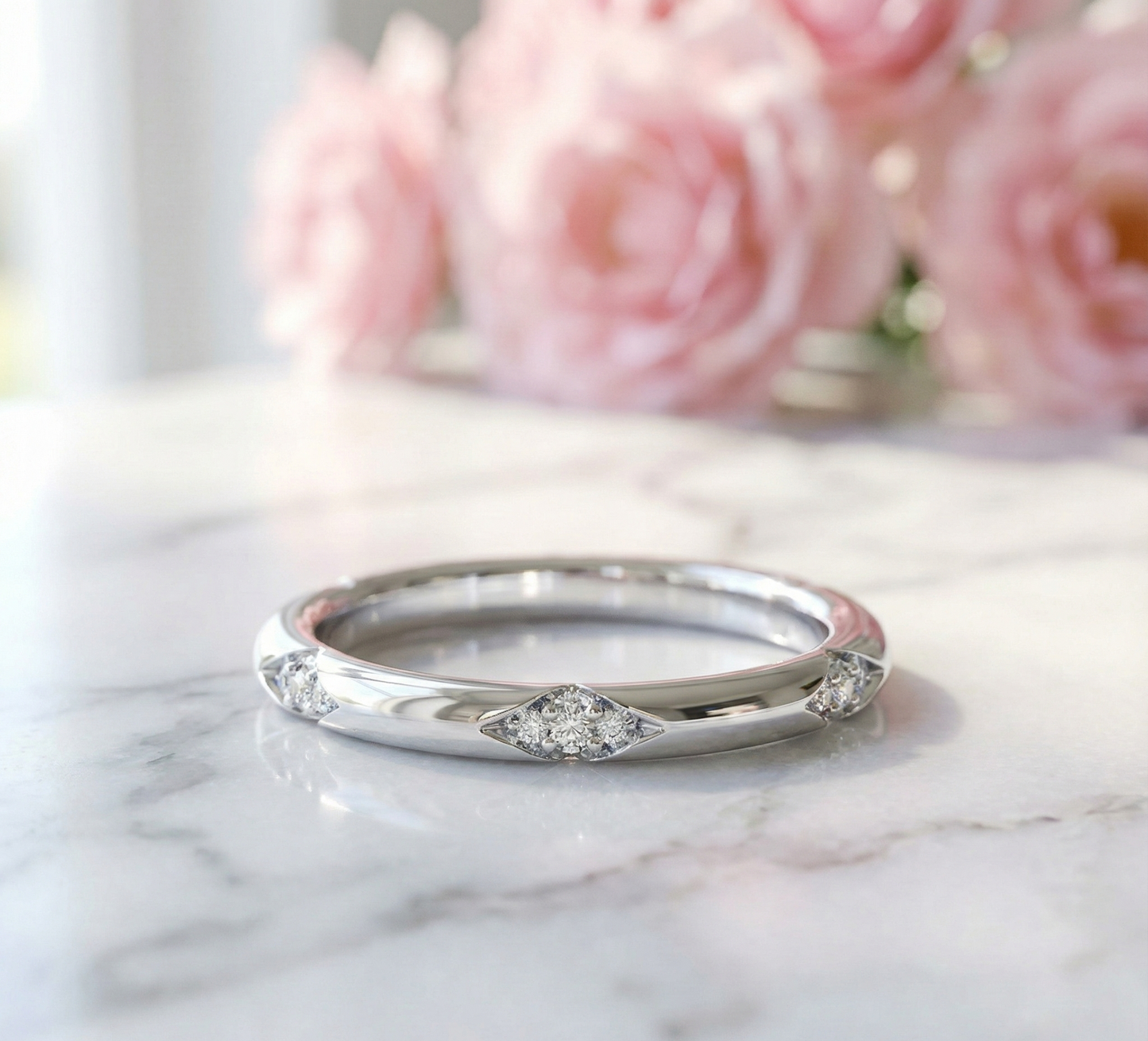 14K Rose Gold Lab-Grown Diamond Wedding Band Ring